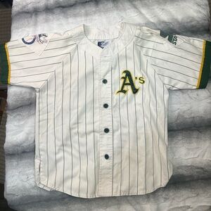 STARTER White and Green Kids Baseball Jersey